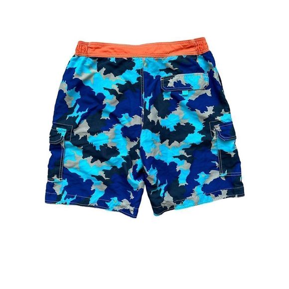 Boden Men's‎ Blue Multi Colored Camo Board Shorts Size 38 Swim Trunks Surfing - Picture 4 of 4